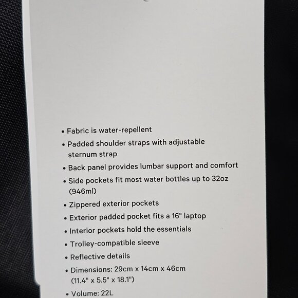 NWT LULULEMON BLK/GREU Black Green Double Zip Backpack OS - Picture 13 of 13